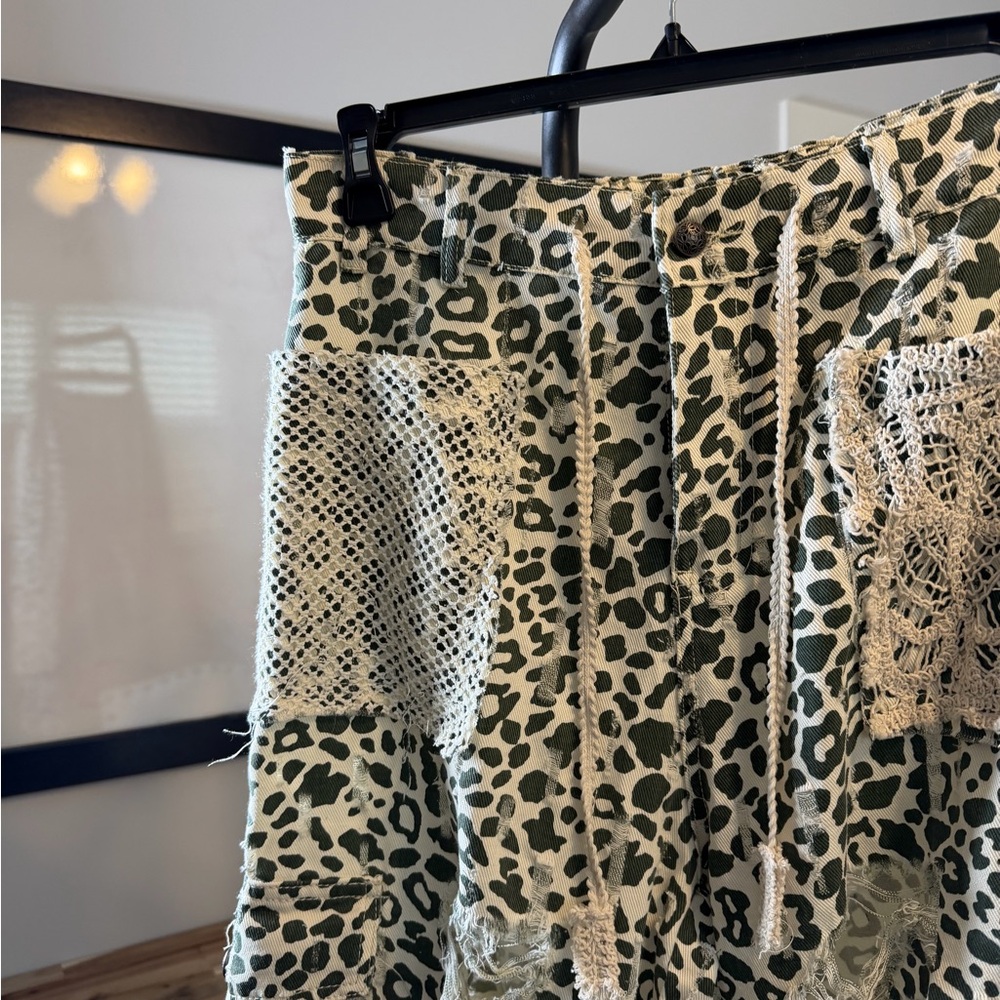 POL Leopard Patchwork Joggers NWOT - image 3